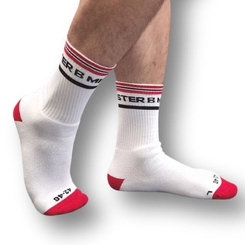 Socken Fist Pig Weiß-Rot