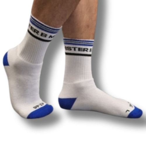 Socken Fuck Me Weiß-Blau