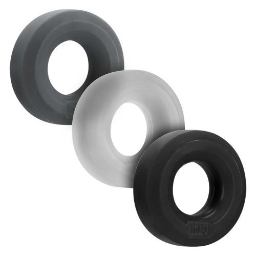Silicone Cockrings Huj x3 25 mm Dark