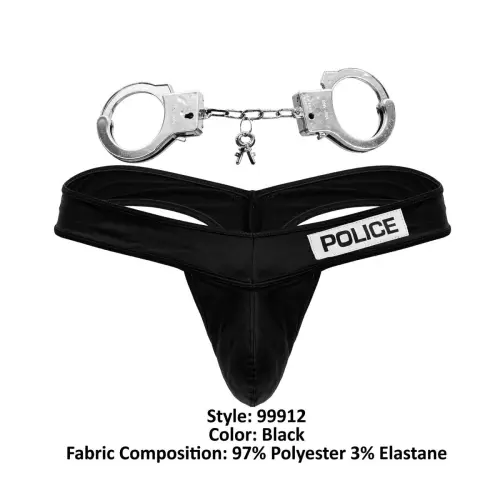 String Polizei mit Handschellen Schwarz – 10/14