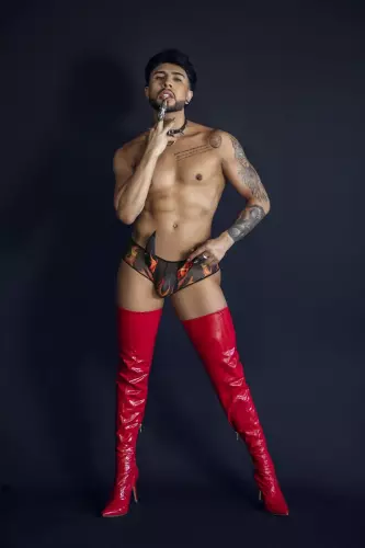 Shorty Teufel DEMONIS Schwarz-Flamme – 11/13