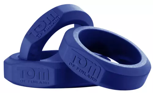 Set mit 3 Cockrings Tom of Finland Blau – 1/2