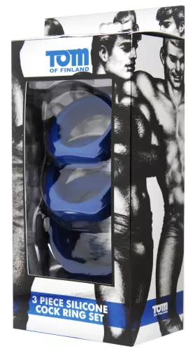Set mit 3 Cockrings Tom of Finland Blau – 2/2