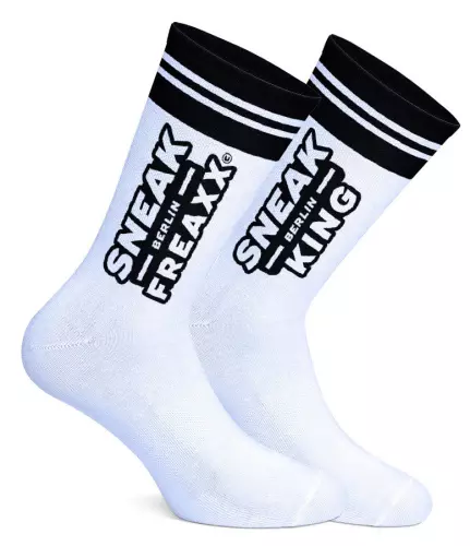 Socken Weiß Sneak King Weiß-Schwarz – 1/3