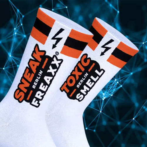 Socken Sneak Toxic Weiß-Orange – 2/3