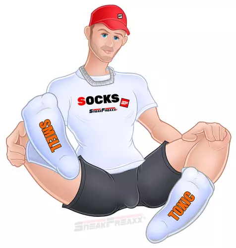 Socken Sneak Toxic Weiß-Orange – 3/3