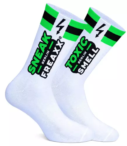 Socken Sneak Toxic Weiß-Grün – 1/3