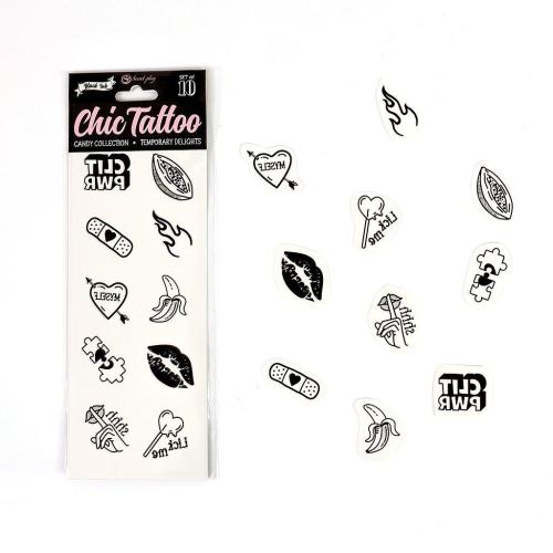 Set de 10 tatouages éphémères Candy Collection