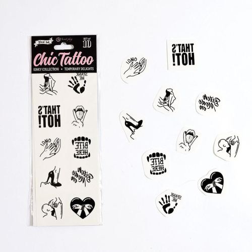 Set van 10 Kinky Collection Vervleembare Tatoeages