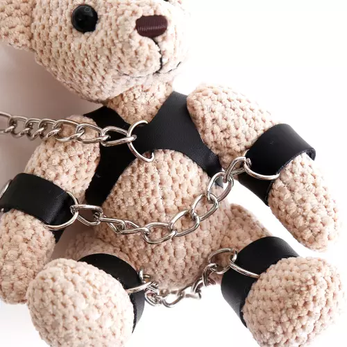 Teddybär-Schlüsselanhänger mit Geschirr Teddybear Fetish – 3/4