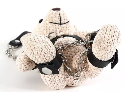 Teddybär-Schlüsselanhänger mit Geschirr Teddybear Fetish – 4/4