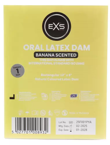 Zahnschutz aus Latex 10 x 6 cm Banane – 1/2