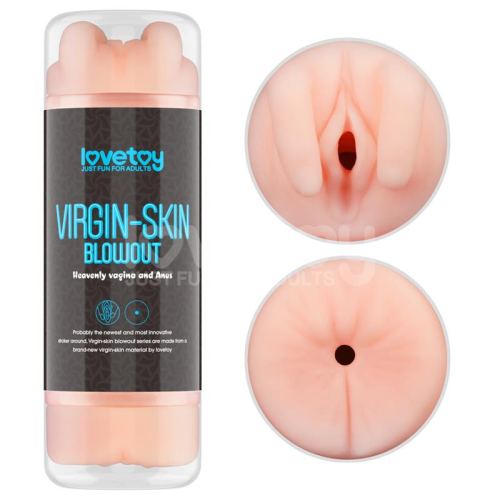 Masturbator 2 Eingänge Vagina-Anus Virgin-skin blowout Blau