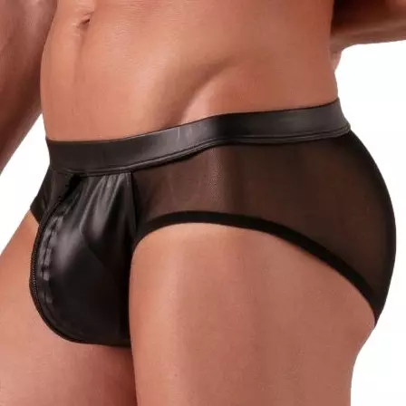 Slip mit Reißverschluss Rebel Schwarz – 1/6