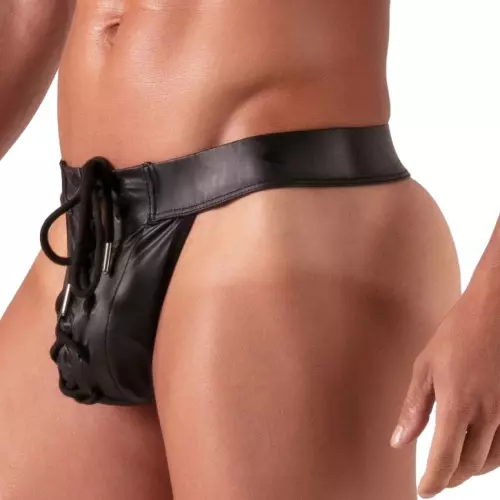 String mit Schnürung Bondage Schwarz – 1/5