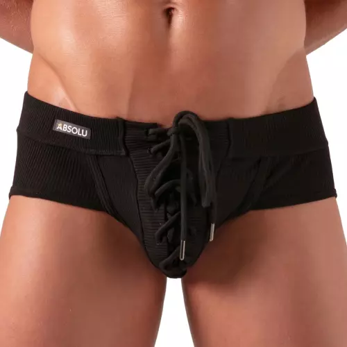Slip mit Schnürung Laced Schwarz – 1/6