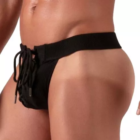 String mit Schnürung Laced Schwarz – 1/6