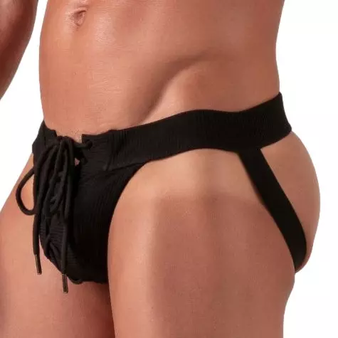 Jockstrap mit Schnürung Laced Schwarz – 1/7