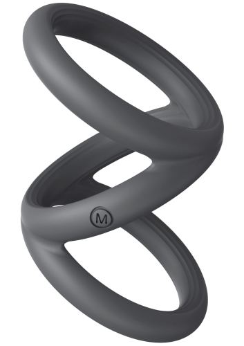 Cockring Triplicock Gris M 45mm