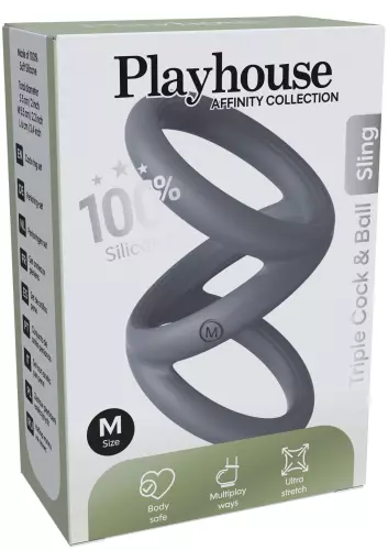 Cockring Triplicock Grau M 45mm – 2/6