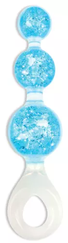 Analperlen Crystaltrio Blau 14 x 4,5cm – 3/4