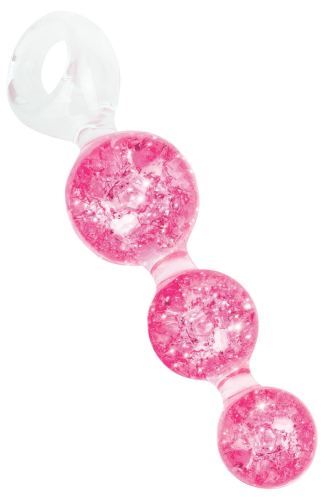 Chapelet anal Crystaltrio rose 14 x 4.5cm