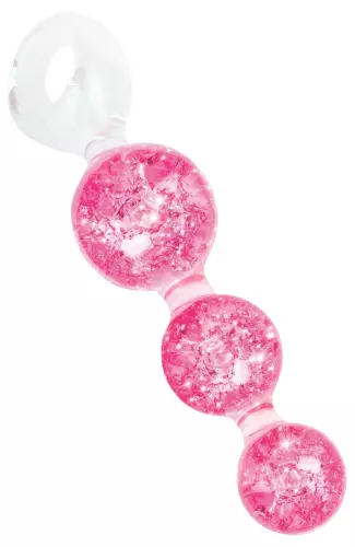 Analperlen Crystaltrio Rosa 14 x 4,5cm – 1/4