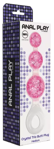 Analperlen Crystaltrio Rosa 14 x 4,5cm – 2/4
