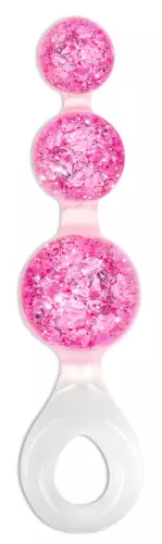 Analperlen Crystaltrio Rosa 14 x 4,5cm – 3/4