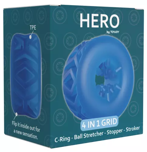 Hodenstretcher Hero Grid Blau – 2/6