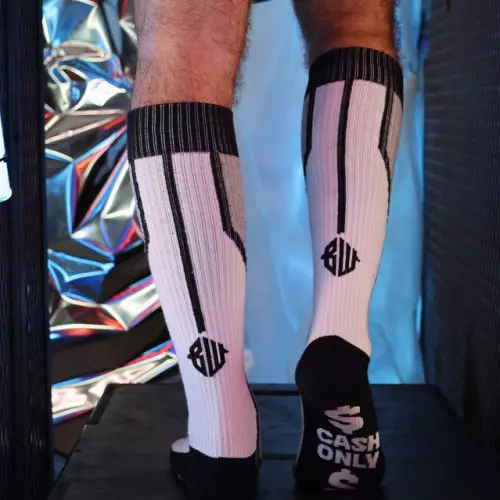 Hohe Socken Sir Splurge Grau-Weiß – 2/7