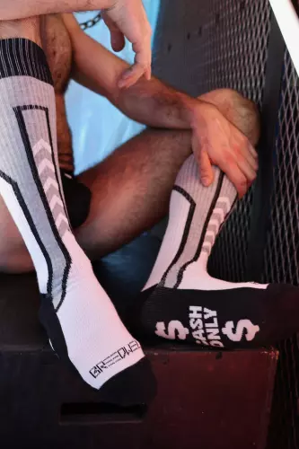 Hohe Socken Sir Splurge Grau-Weiß – 4/7