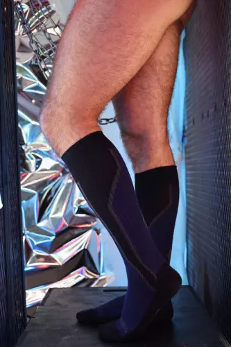 Hohe Socken Sir Splurge Marineblau – 5/8