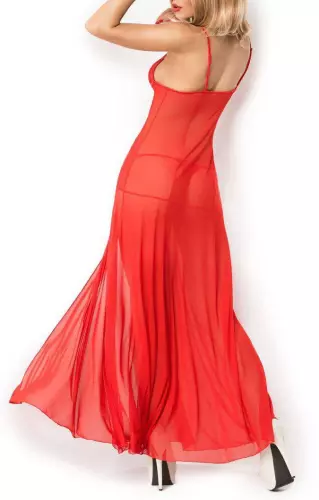 Lange negligé Erica - Rood – 5/13