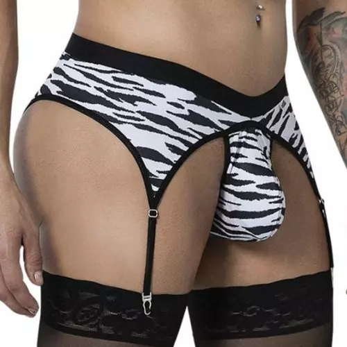 String Jarrettelkousenhouder Zibros Zwart-Wit – 3/9