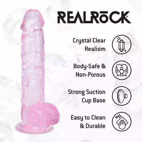 Dildo Crystal Clear Rose 11 x 2,7cm – 6/6