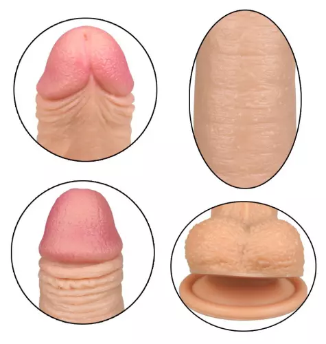 Realistic DUAL Silicone Dildo 13 x 3.5 cm Flesh – 3/7