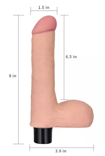 Vibrating Dildo with Balls Real Soft 14 x 4cm – 7/13