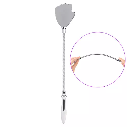 Flexible Paddle 42cm Anal Plug Silver hand 10 x 2cm – 1/4