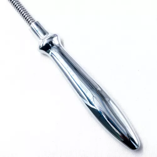 Flexible Paddle 42cm Anal Plug Silver hand 10 x 2cm – 3/4
