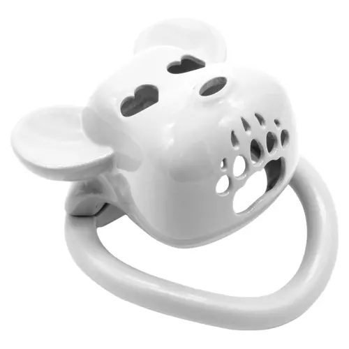 Keuschheitskäfig Bear Lock 5 x 3,1 cm Weiß – 2/3