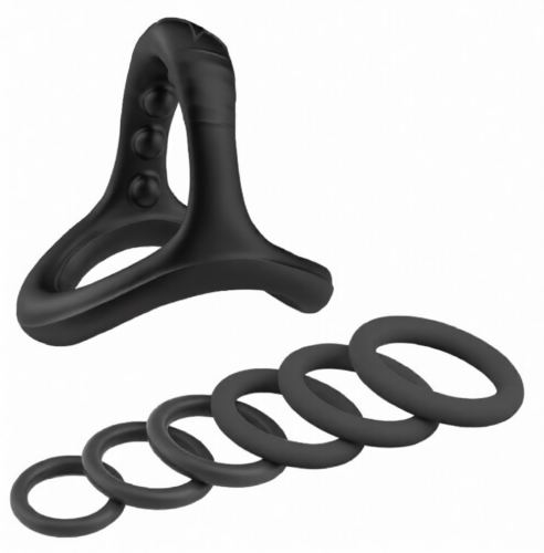 Set 7 Cockrings Full Erect Schwarz