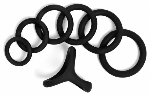 Set van 7 Cockrings Full Erect Zwart – 2/3