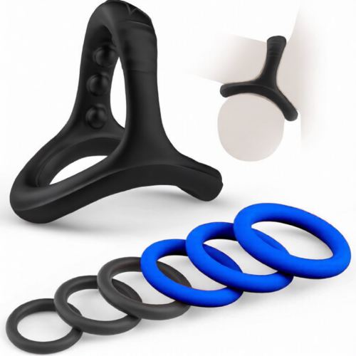 Set 7 Cockrings Full Erect Schwarz-Blau