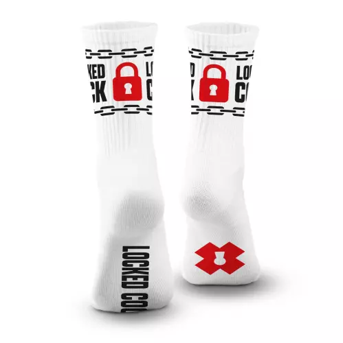 Socken Locked Cock Weiß – 3/4