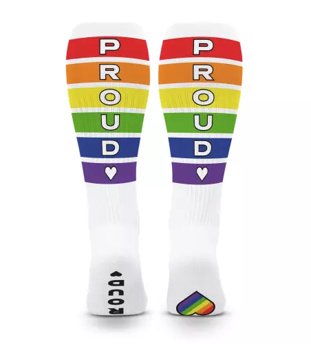 Lange Socken Pride Proud Weiß – 3/4