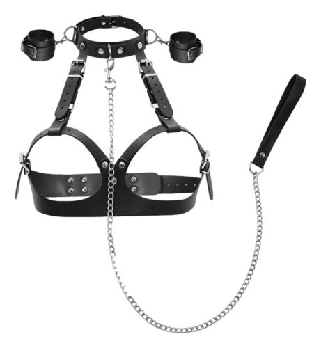 Beautydom Black Collar and Cuff Harness