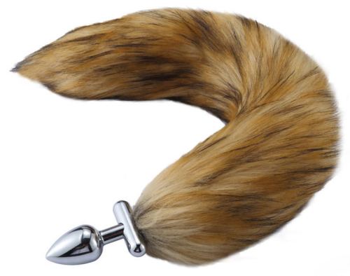 Foxy roxy Convertible Fox Tail Plug Jewelry 5.5 x 2.7cm Tail 39cm Beige
