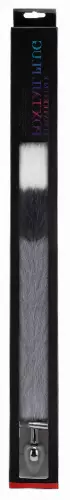 Converteerbare vossenstaart sieraad plug Foxy roxy 5.5 x 2.7cm staart 39cm grijswit – 2/2