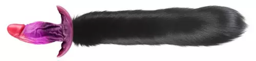 Fox Tail Plug Purplelien 10 x 4.2cm tail 41 cm black – 1/3